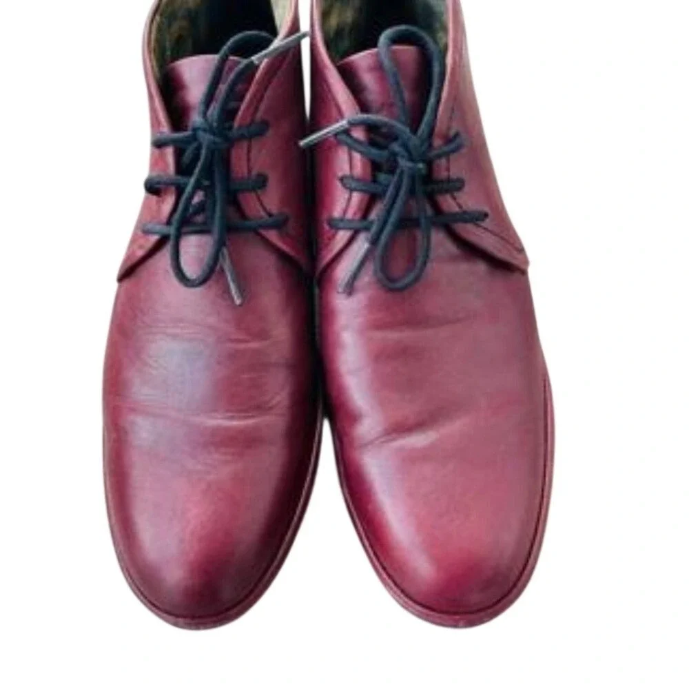 Fly London Burgundy Wedge Shoes 6.5, Peter Pan, Boho Meets funky